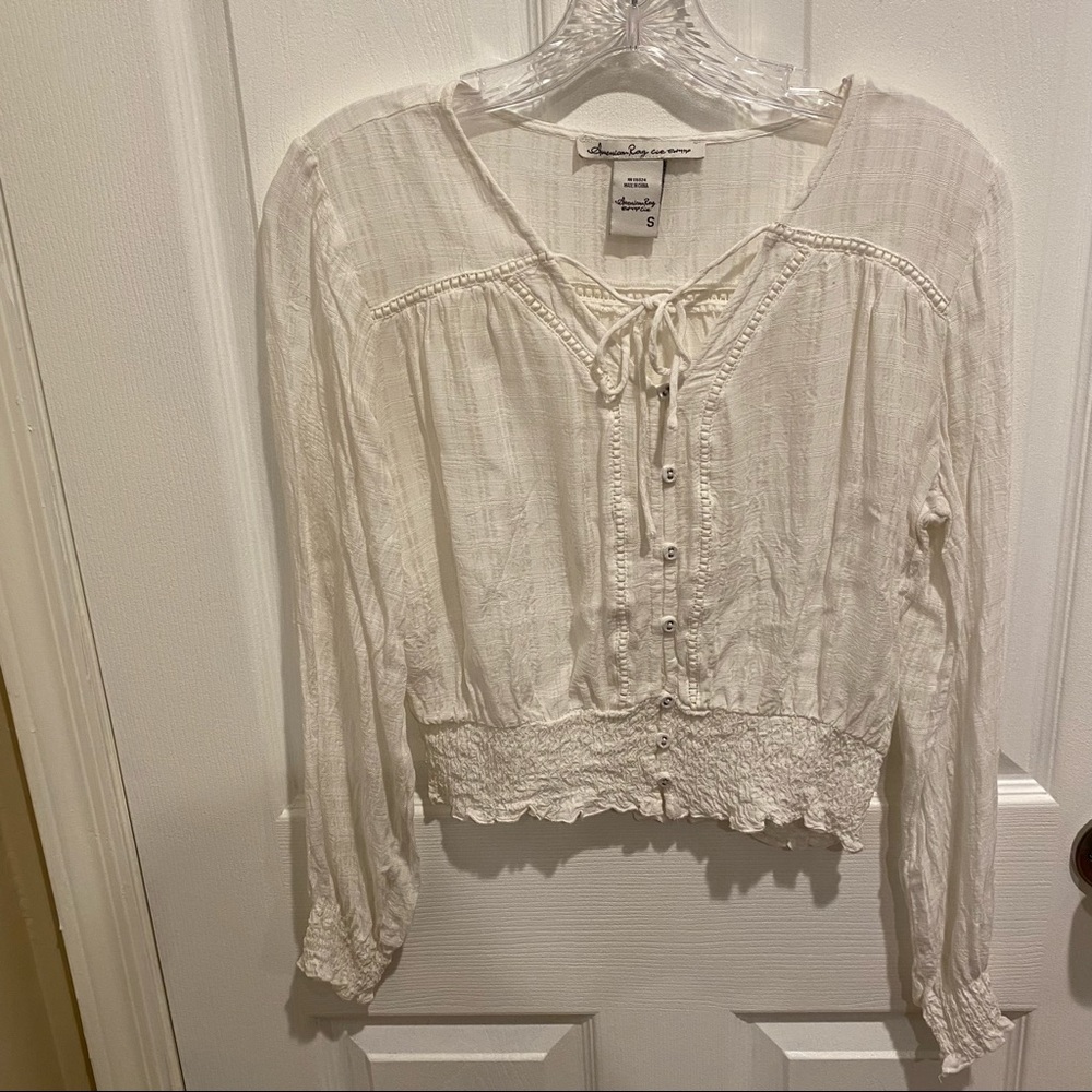 American Rag Tie Front Blouse